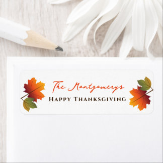 Étiquette Thanksgiving Colorful Fall quitte la fête Favorise