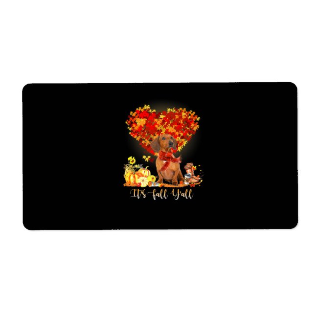 Étiquette Thanksgiving It's Fall Y'all Dachshund (Devant)