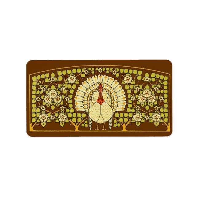 Étiquette Thanksgiving Turquie (Devant)