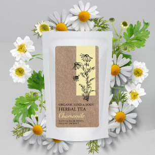 Étiquette Thé à base de plantes de camomille biologique Kraf