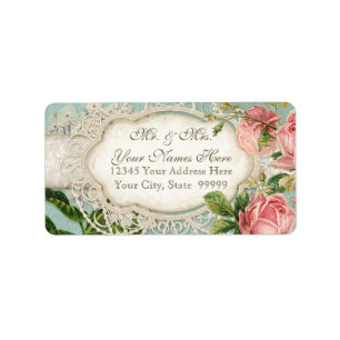 Étiquette Thé de dentelle Vintage moderne teint Hydrangea en