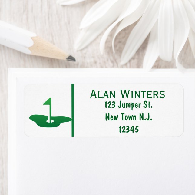 Étiquette The Golfer Return Address Label (En situation)