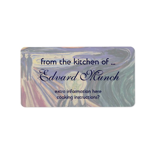 Étiquette The Scream by Edvard Munch, Vintage Expressionism (Devant)