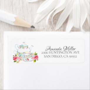 Étiquette Thème aquarelle floral pour une baby shower de mar