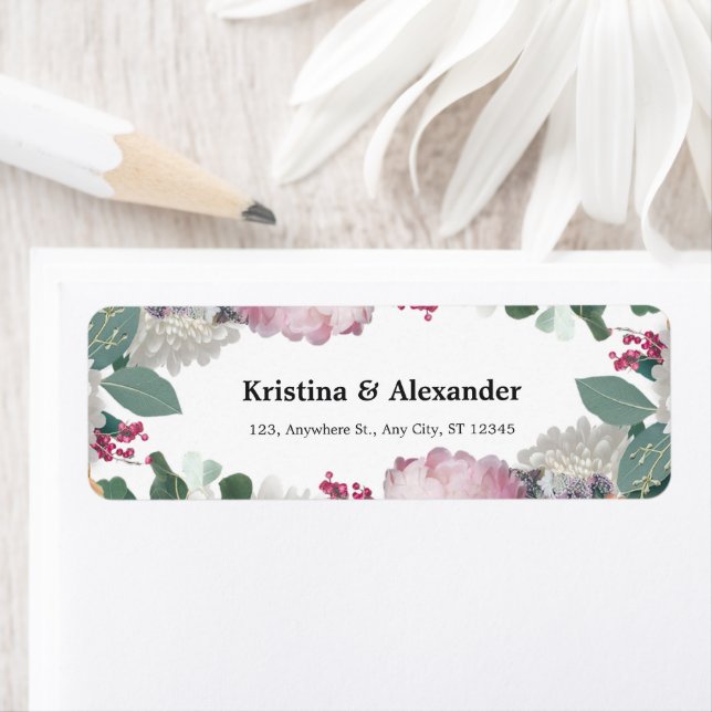 Étiquette Thème de mariage floral (En situation)