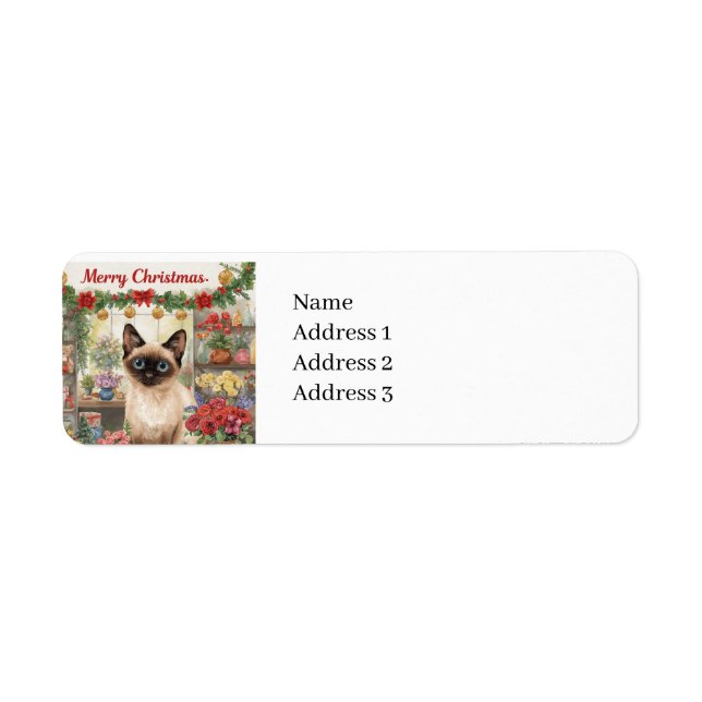 Étiquette Thème de Noël des chats pour les Amoureux de les c (Devant)