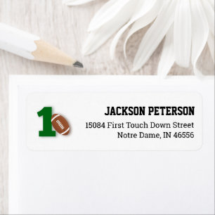 Étiquette Thème Football Première année en bas Anniversaire 