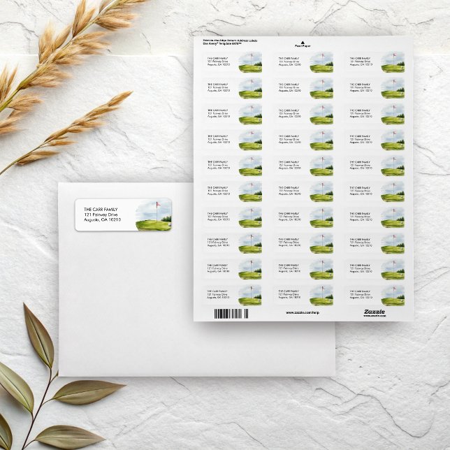 Étiquette Thème Golf Adresse de Retour  (Golf theme return address labels
)