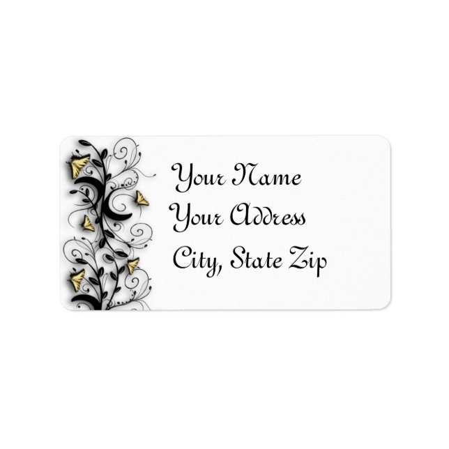 Étiquette Thème Papillon (Devant)