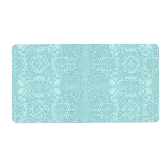 Étiquette Thème vintage amorti de dentelle d'Aqua pâle
