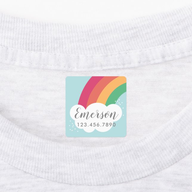 Étiquette thermocollante arc-en-ciel coloré pour e (Apposé)