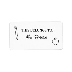 Étiquette This Belongs to Labels, Teachers Stickers, Library