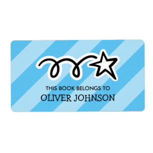 Étiquette This book belongs to kids book labels with star