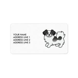 Étiquette Tibétain Spaniel Parti-Couleur Noir Chien Mignon &
