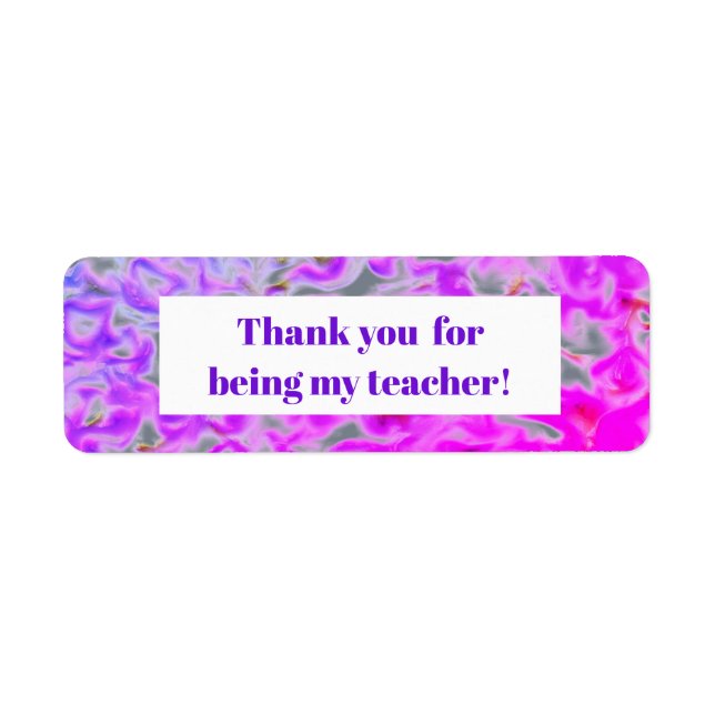 Étiquette Tiedye Merci Professeur Reconnaissance Violet Rose (Devant)