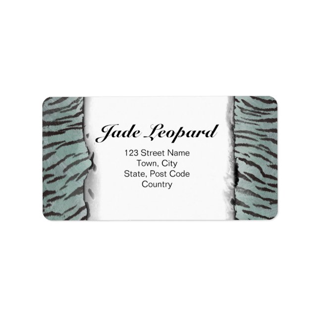 Étiquette Tiger Peau Impression dans Minty Jade (Devant)