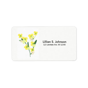 Étiquette Tiges de Fleur Jaune