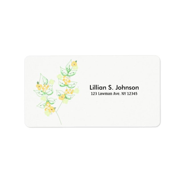 Étiquette Tiges Florales Délicates (Devant)