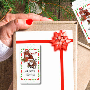 Étiquette Timbre de Père Noël Bonbon de Noël Adresse de Reto
