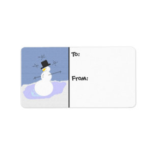 Étiquette Tipsy le Snowman