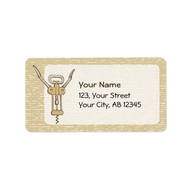 Étiquette Tire-bouchon (Devant)