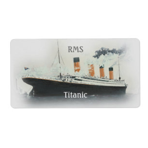 Étiquette Titanic Vintage Iceberg Grey White Star Line Ship