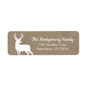 Étiquette Toile de jute blanche de Faux de cerfs communs de
