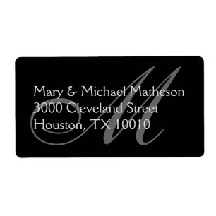 Étiquette Ton sur ton Monogramme