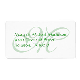 Étiquette Ton sur ton Monogramme