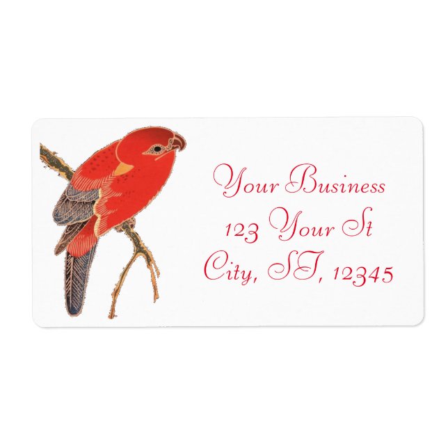 Étiquette Tonnerre de perroquet rouge tropical (Devant)