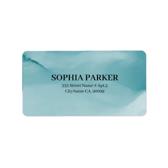 Étiquette Tons Bleus Encre D'Alcool (Devant)