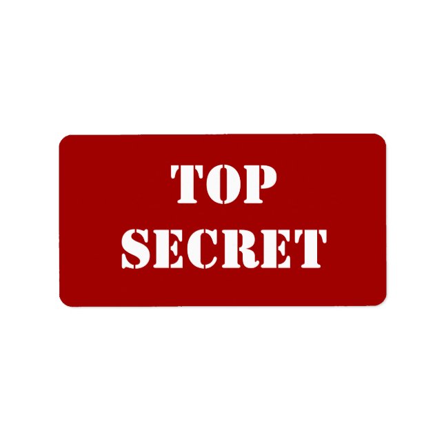 Étiquette Top Secret du crayon rouge (Devant)