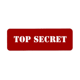Étiquette Top secret rouge de pochoir