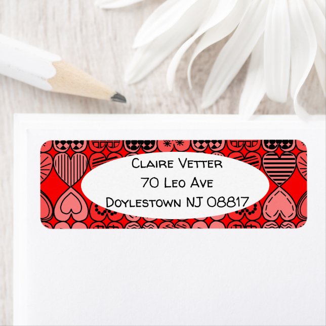 Étiquette Topsy Turvy Hearts (En situation)