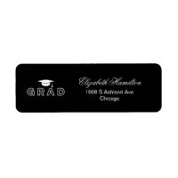 Toque de remise de diplômes Noir & Blanc Élégant D