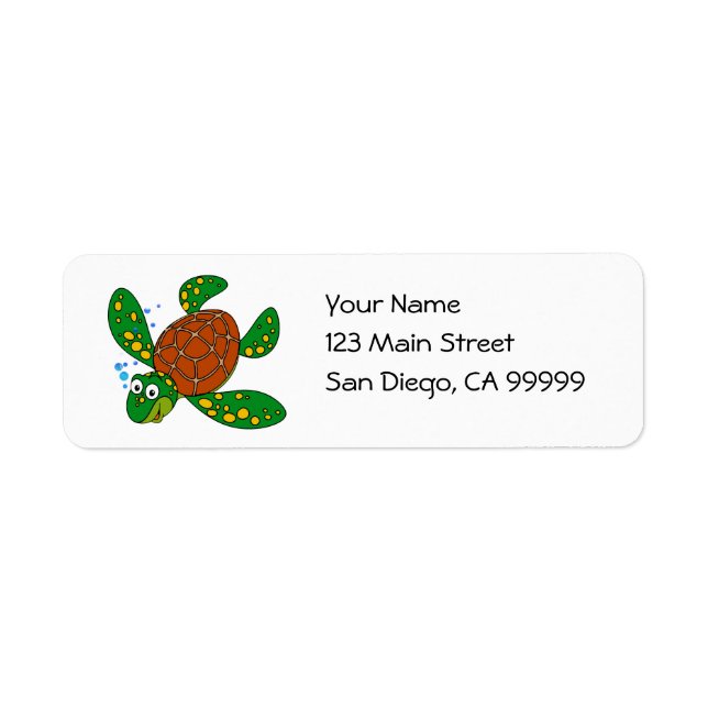 Étiquette Tortue marine de plongée (Devant)