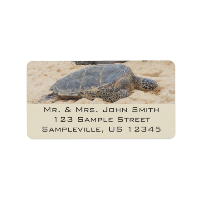 Étiquette Tortue marine hawaïenne (Devant)