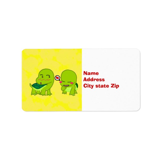 Étiquette Tortues amoureuses (Devant)