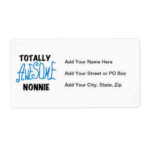 Étiquette Totalement génial Nonnie Blue Text Tshirts et cade