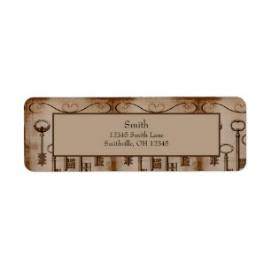 Étiquette Touches de squelette Vintage victorien en détresse