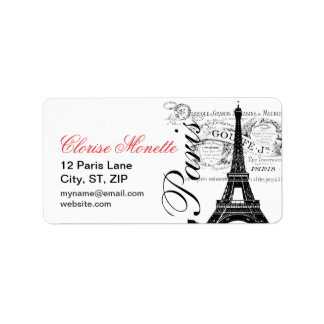 Étiquette Tour Eiffel Illustré Vintage Français