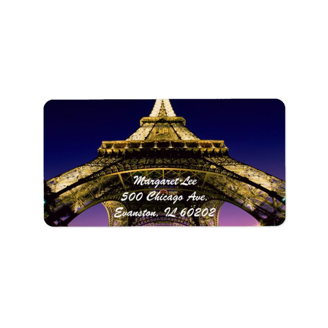 Étiquette Tour Eiffel-Paris (Devant)