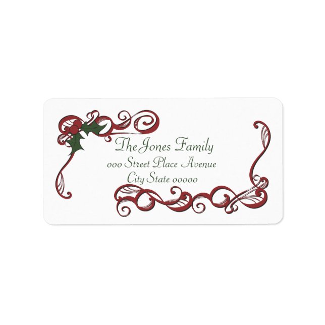 Étiquette Tourbillons et Holly (Devant)