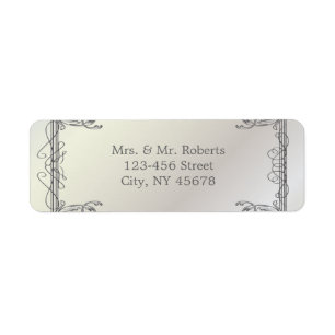 Étiquette Tourbillons formels élégants Pearl Blanc vintage M