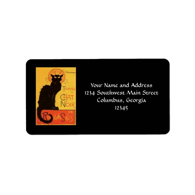 Étiquette Tournée du Conversation Noir, Steinlen Chat noir V (Devant)