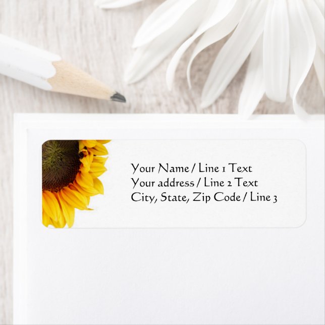 Étiquette Tournesol du coin lumineux | Adresse de retour per (En situation)