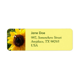 Étiquette Tournesol et abeille