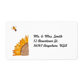 Étiquette Tournesol et abeille