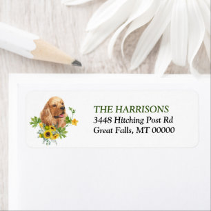 Étiquette Tournesol Eucalyptus Cocker Spaniel Buff