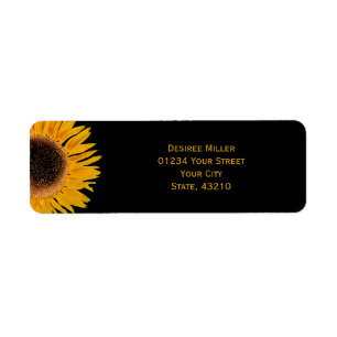 Étiquette Tournesol Jaune Arrière - plan Noir Pays Rustique